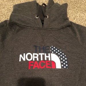 Grey American Flag Edition Northface sweatshirt